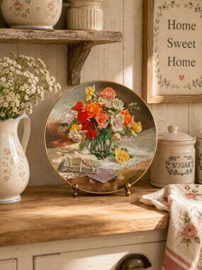 W.S. George 1988 "Roses" Collector Plate Flowers of Your Garden Series Yvonne